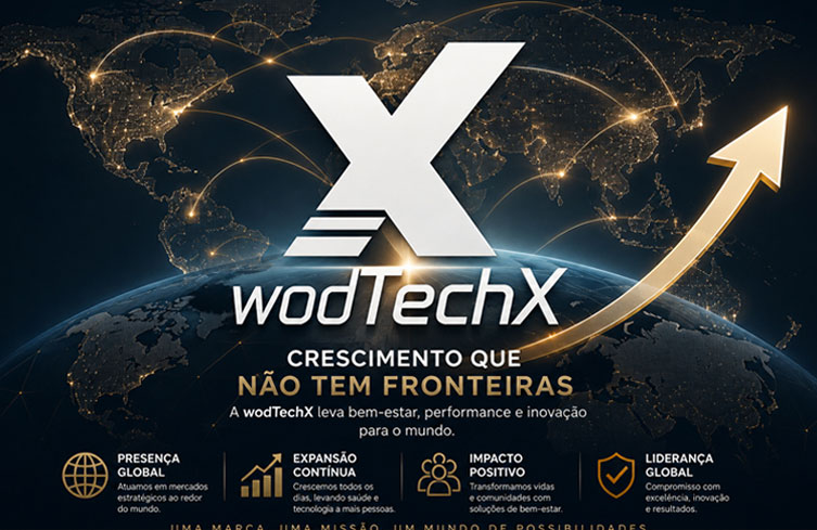 Expansão internacional da marca WODTECHX no mapa global